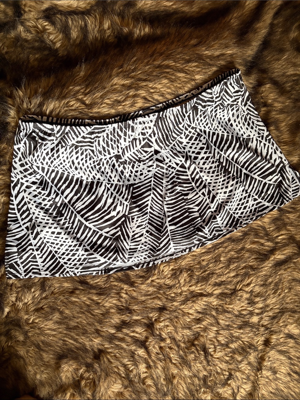 Cacique Black and White Abstract Print Swim Skort Plus Size 28